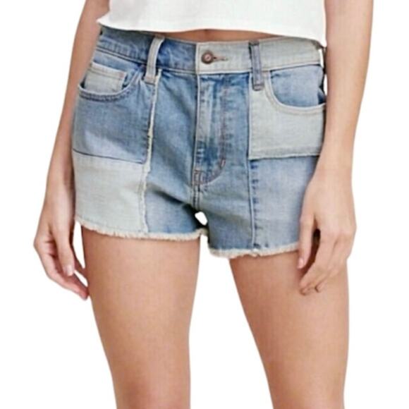 Hollister distressed patchwork vintage high rise jean short cut offs 29 SH2 8017 - Picture 1 of 14